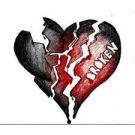 broken heart red-black